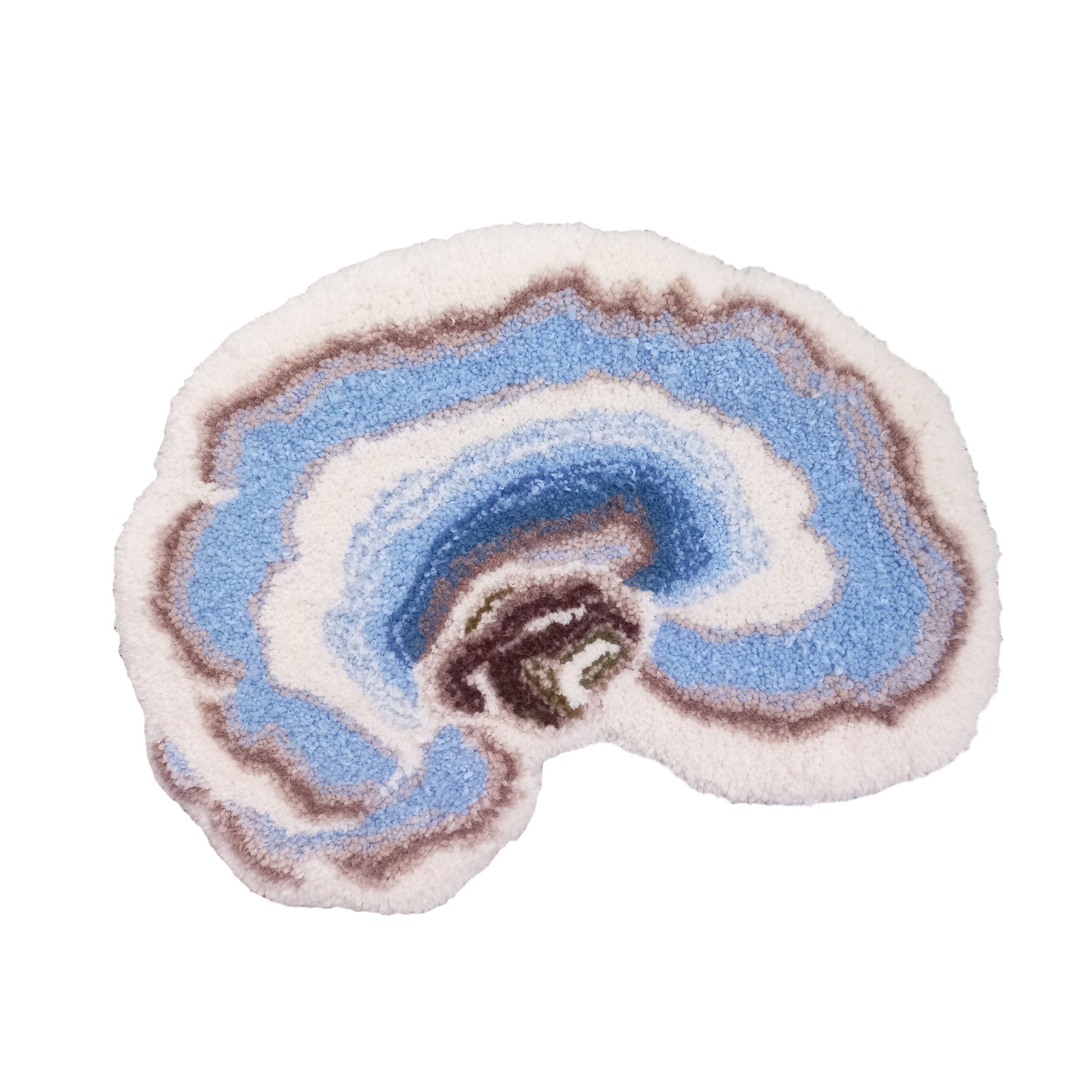 Blue Mushroom Tufting Art Tufted Rug Handmade Etsy