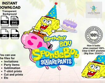 Download Spongebob Birthday Svg Etsy