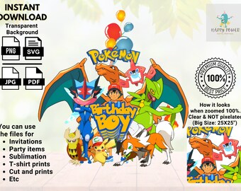 Download Pokemon Birthday Svg Etsy