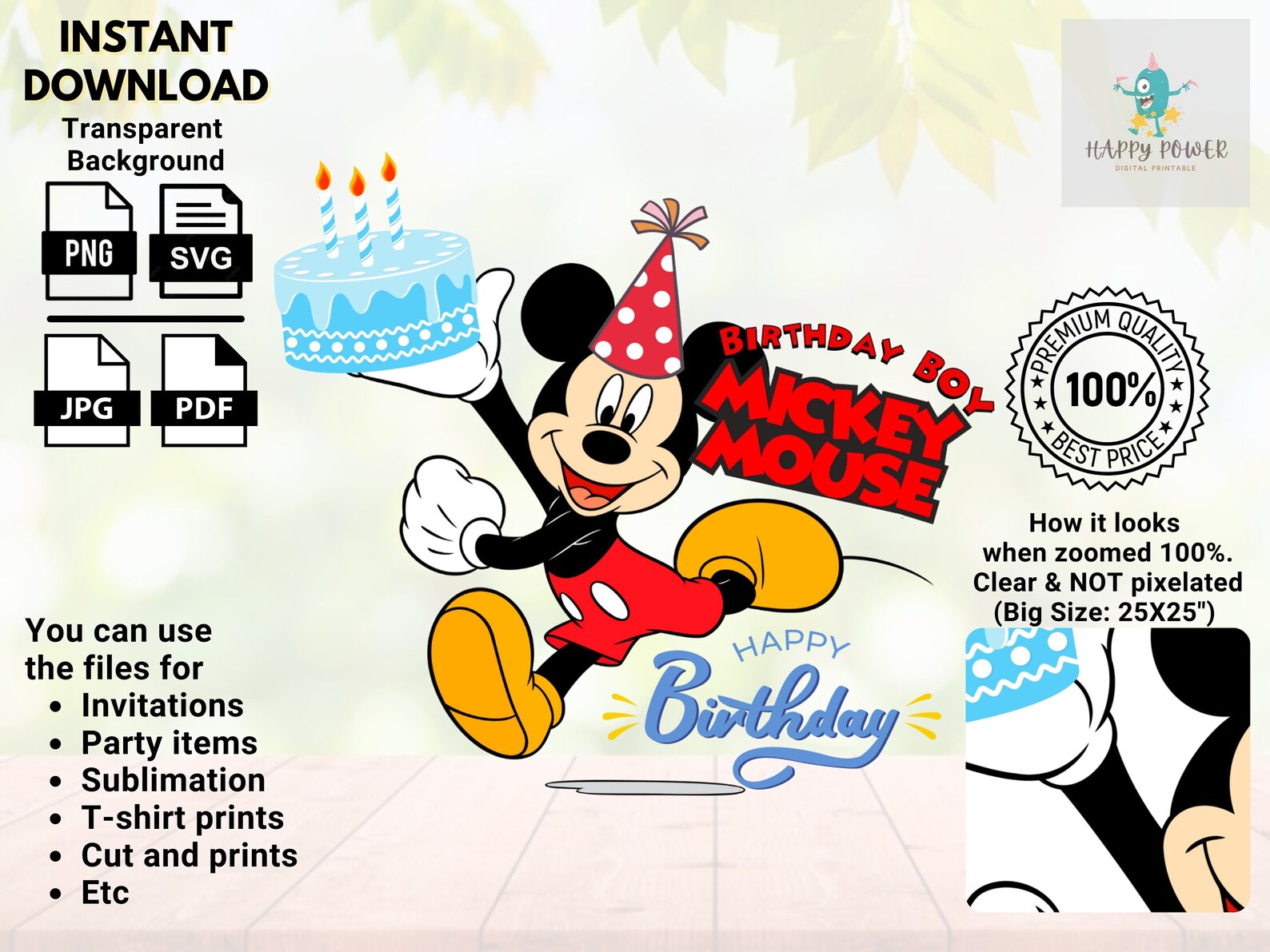 MICKEY Mouse Birthday Boy SVG PNG Jpg Pdf Digital Files | Etsy