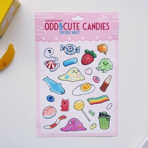 Odd&Cute Candies Sticker Sheet - Weatherproof Vinyl