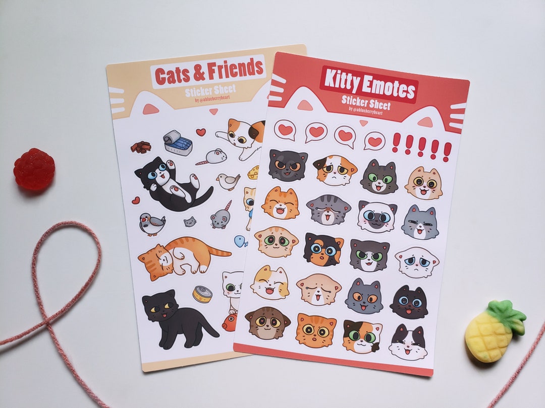 2 Sticker Sheet Kitty Pack - Weatherproof Vinyl - Etsy