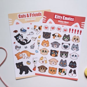 Pack de 2 feuilles d'autocollants Kitty - Vinyle résistant aux intempéries