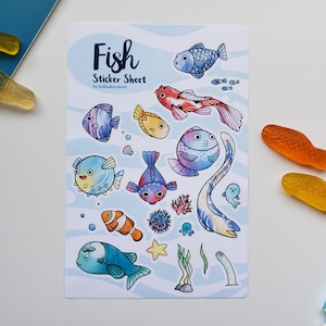 Fish Sticker Sheet - Weatherproof Vinyl