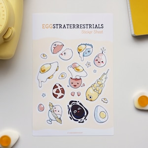 Hoja de pegatinas de Eggstraterrestrials - Vinilo resistente a la intemperie