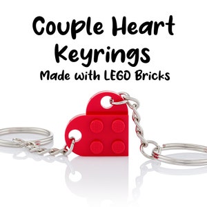 Heart Keyring Made With LEGO Bricks For Boyfriend Anniversary Birthday | FREE Gift Pouch |