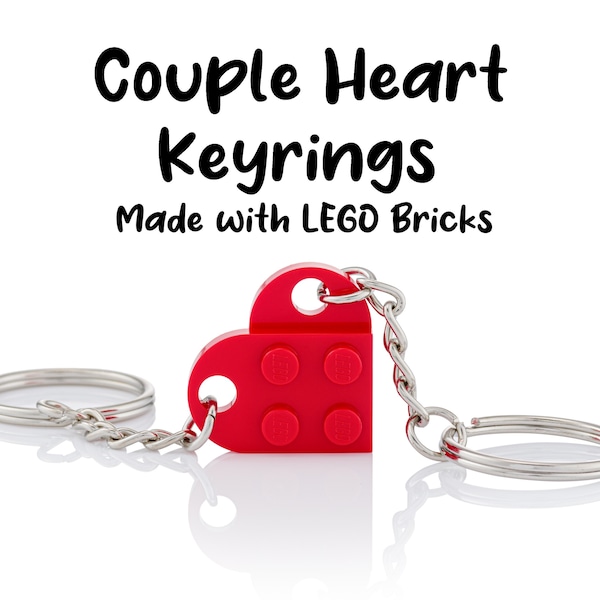 Heart Keyring Made With LEGO Bricks For Boyfriend Anniversary Birthday | FREE Gift Pouch |