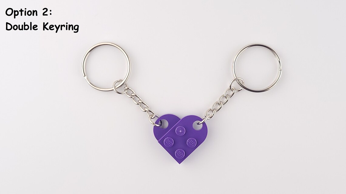 Lego Heart Keyring Keychain For Couples Gift Pouch Etsy