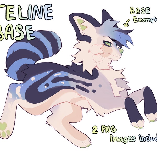 Feline furry feral base (1 transparent lines + 1 color base)