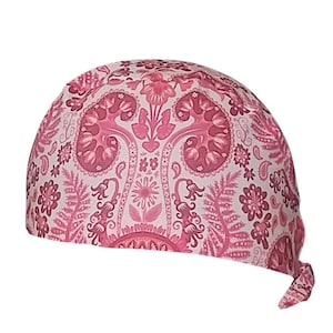 Customizable pink kidney anatomy operating room cap cotton 3 models short or long hair, customizable scrub cap, surgery cap.
