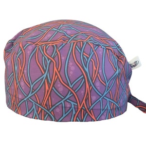 Scrub cap Calot bloc Veins and arteries scrub cap cotton 2 sizes, short or long hair, scrub cap, calot nurse cap surgeon cap