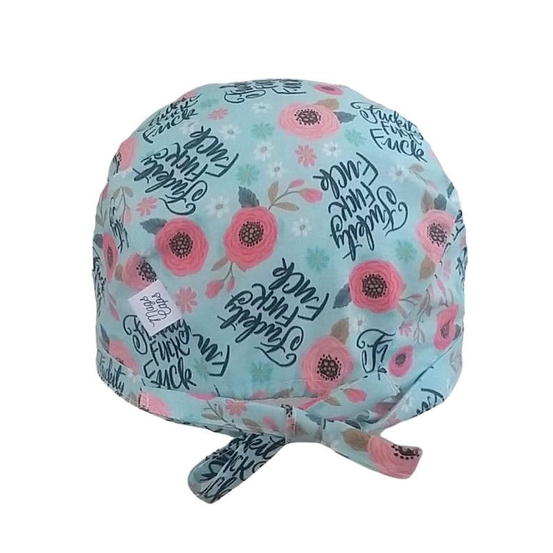 Scrub cap Calot bloc surgery hat cotton 3 sizes, short or long hair, scrub cap, funny cap nurse cap image 3