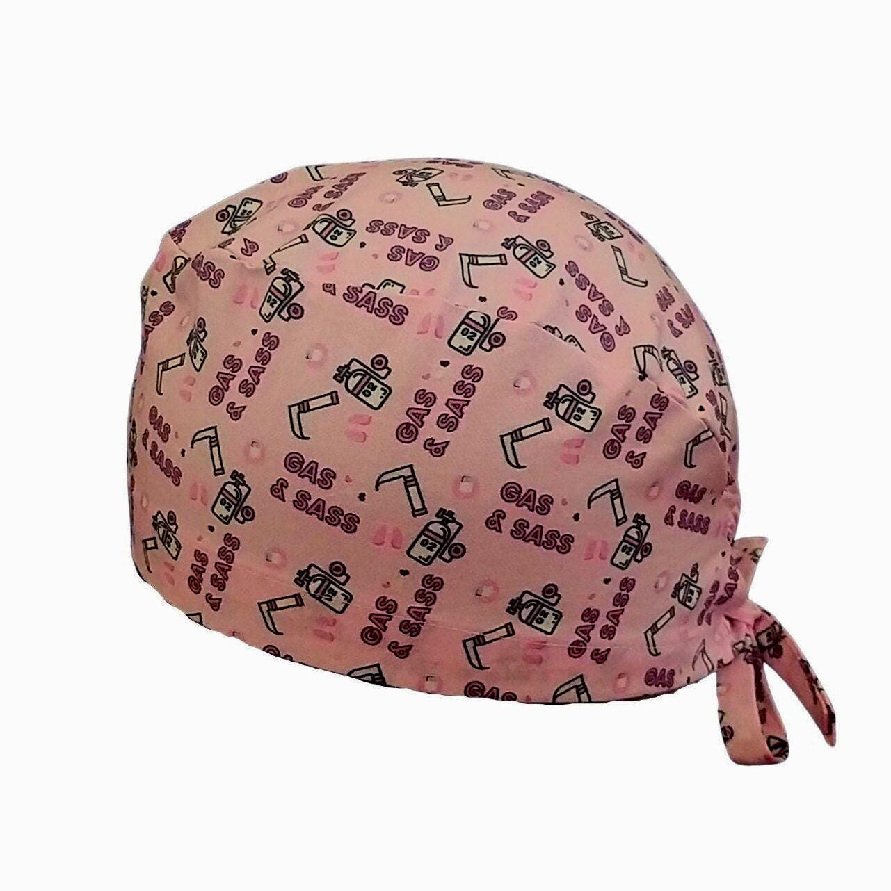 Anesthesia block cap "gas and sass" 3 models to choose from, short or long hair, anesthesia hat