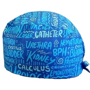 Scrub cap Calot bloc Urology scrub cap cotton 3 sizes, short or long hair, scrub cap, calot nurse cap surgeon cap