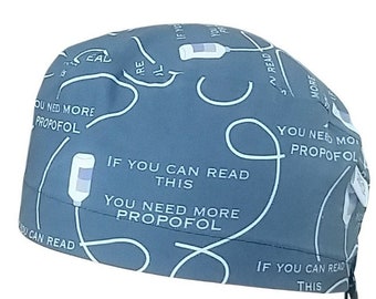 Scrub Cap Calot de Bloc Propofol Scrub Cap Baumwolle 3 Größen, kurzes oder langes Haar, Scrub Cap, Calot Nurse Cap Chirurgenmütze