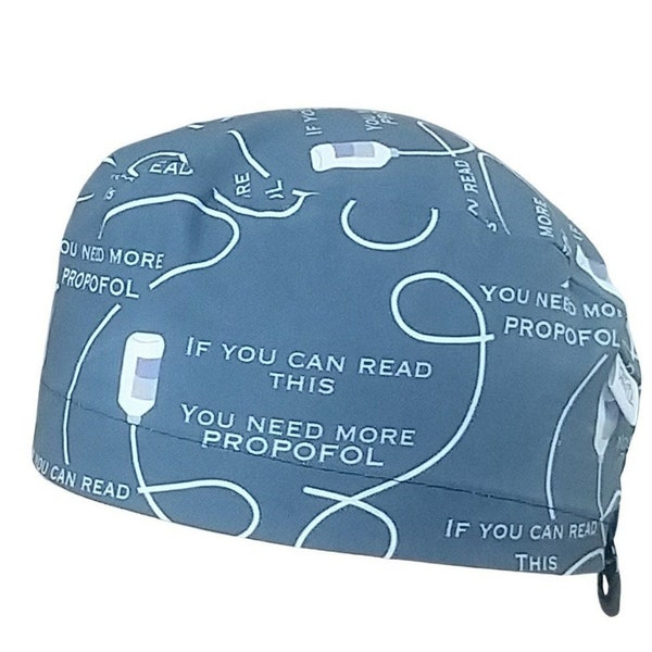 Scrub cap  Calot de bloc Propofol scrub cap  cotton 3 sizes, short or long hair, scrub cap, calot nurse cap surgeon cap