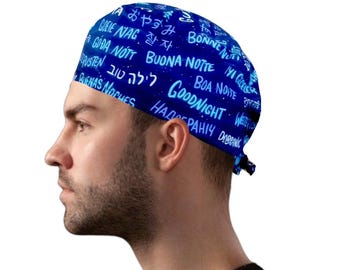 Block cap Anesthesia scrub cap cotton 3 sizes, short or long hair, scrub cap, calot nurse cap surgeon cap