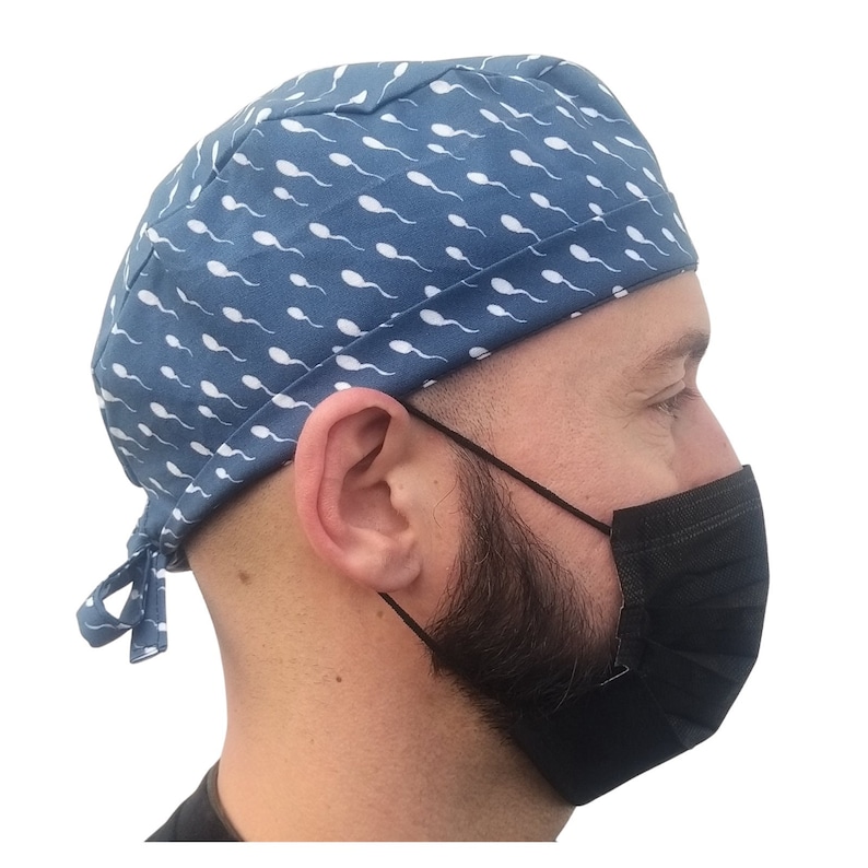 Scrub cap, cotton block cap, 2 sizes, for short or long hair, scrub cap, nurse's cap, surgeon's cap, cupcake cap image 8