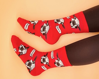 Calzini di mucca / Calzini unisex / Calzini cool / Calzini novità / Calzini animali / Calzini divertenti felici / Calzini da donna / Calzini grossi / Calzini di Natale