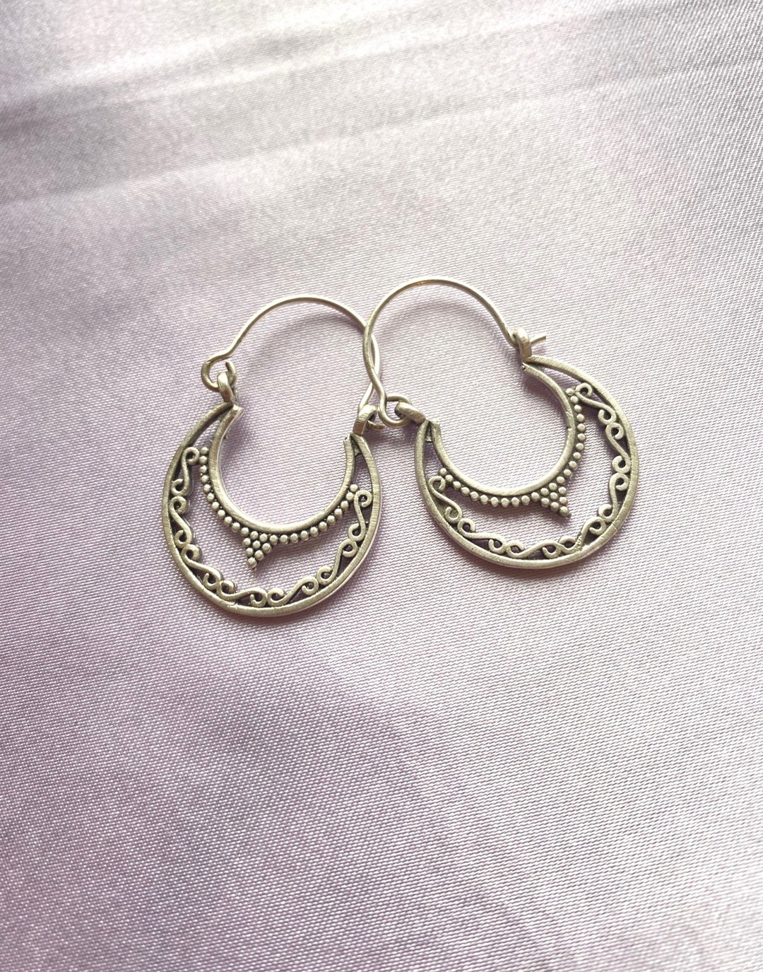 Orecchini a Cerchio Etnici Tribali in Argento Sterling 925 Pregiati Fatti a Mano per Donne e Adolescenti Orecchini a Cerchio di Moda Zingari Boho Firmati Gioielli di Artisan