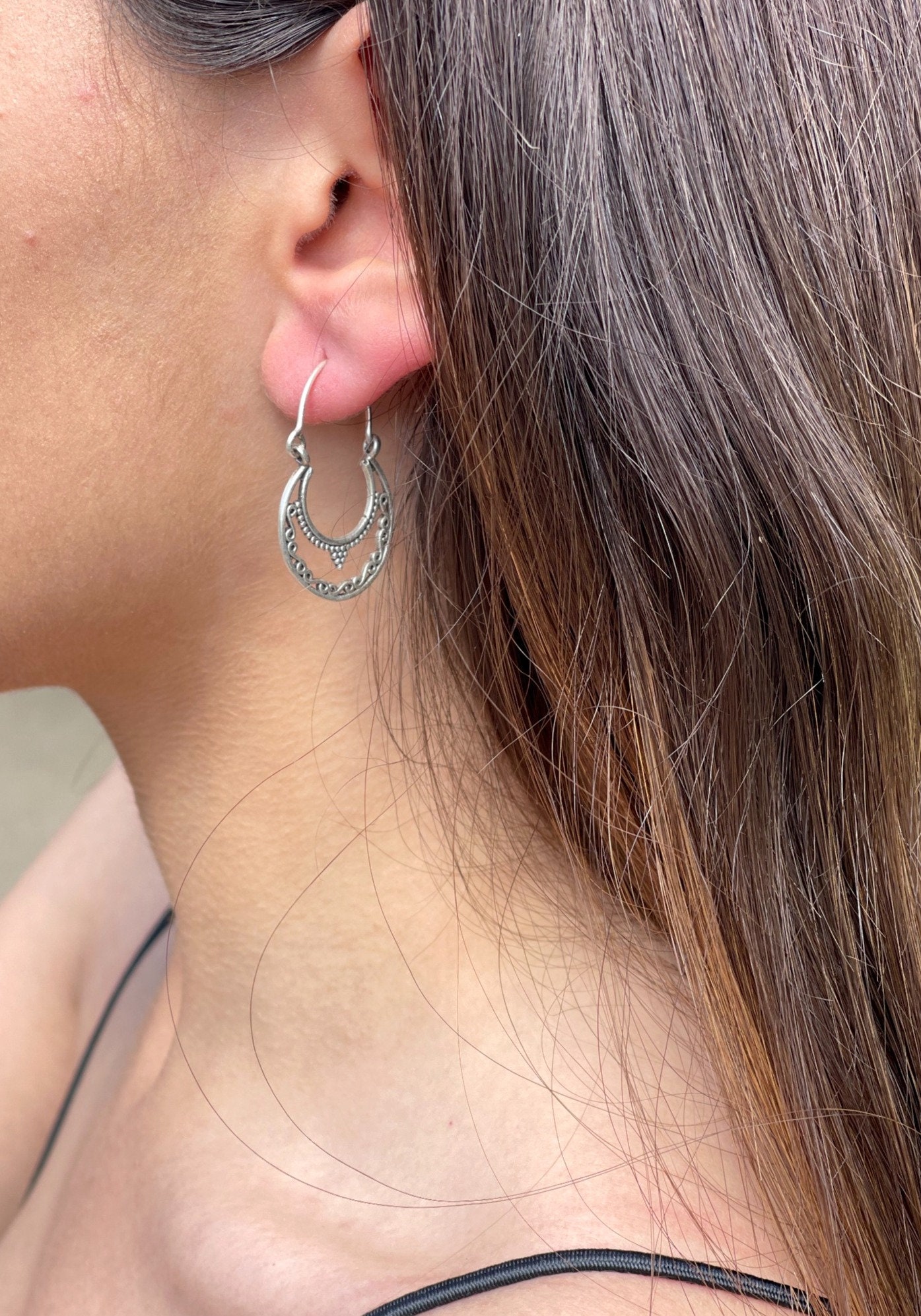 ORECCHINI etnici in argento 925 | Felce | Gioielli in argento