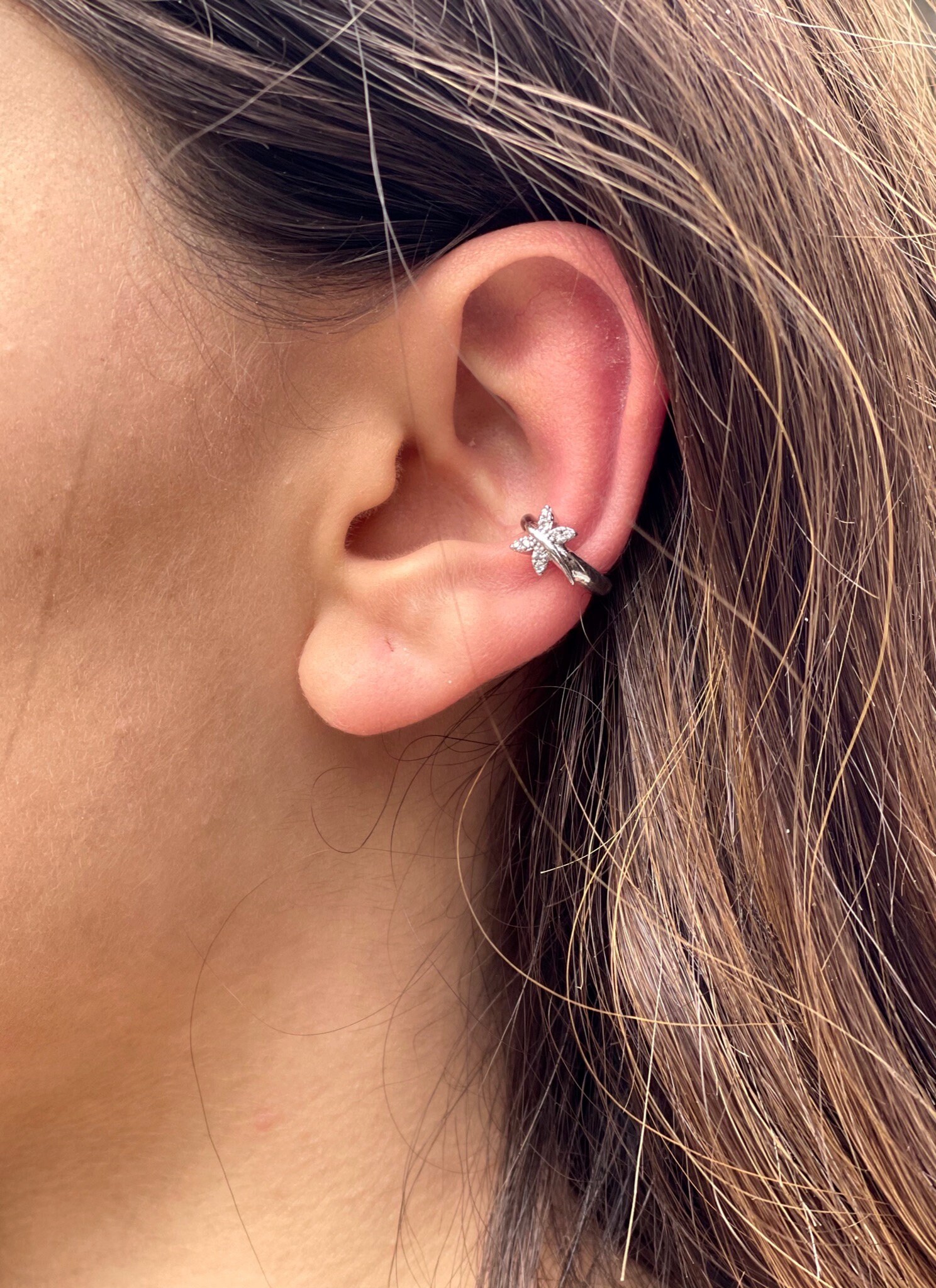 Dragonfly Ear Cuff Clip on Earrings Ear cuff non pierced Etsy