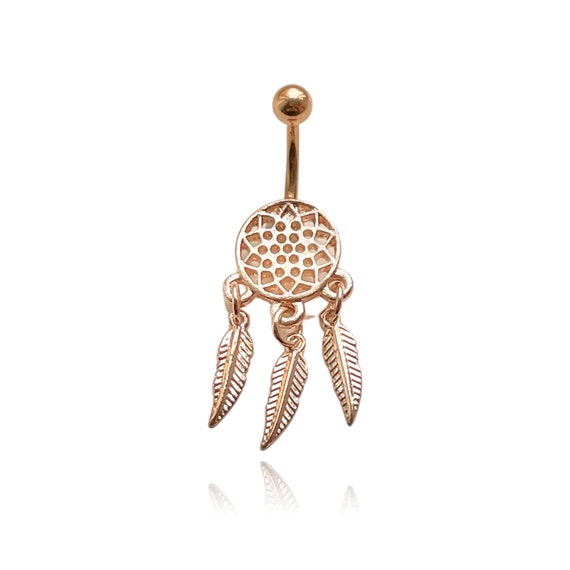 Belly Button Ring Navel Ring Belly Piercing Minimalist Belly Ring Dream Catcher Belly Piercing Body Jewellery Dangle Belly Ring Etsy Canada