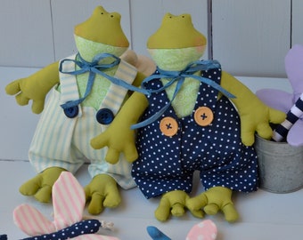 Frog Doll , Tilda Frog ,Soft Toy ,  Gift for Kids , Stuffed Animals , Froggy Toy