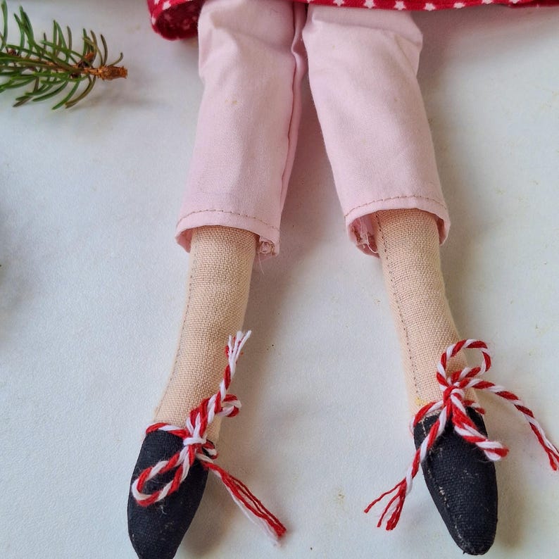 Tilda Nisse Pixie Doll-Scandinavian Christmas Decor/ Skandinavische Weihnachtsdeko , Hygge Gift, Handmade Doll bild 10