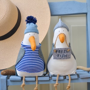 Zeemeeuw woondecoratie, kustdecoratie voor op de plank, Scandinavische stijl