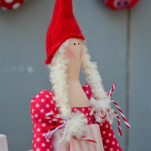 Tilda Nisse Pixie Doll-Scandinavian Christmas Decor/ Skandinavische Weihnachtsdeko , Hygge Gift, Handmade Doll bild 8