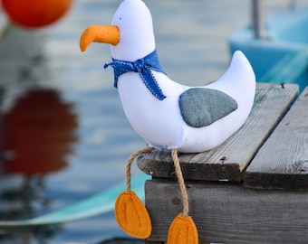 Seagull Plush Toy: Seaside Home Decor
