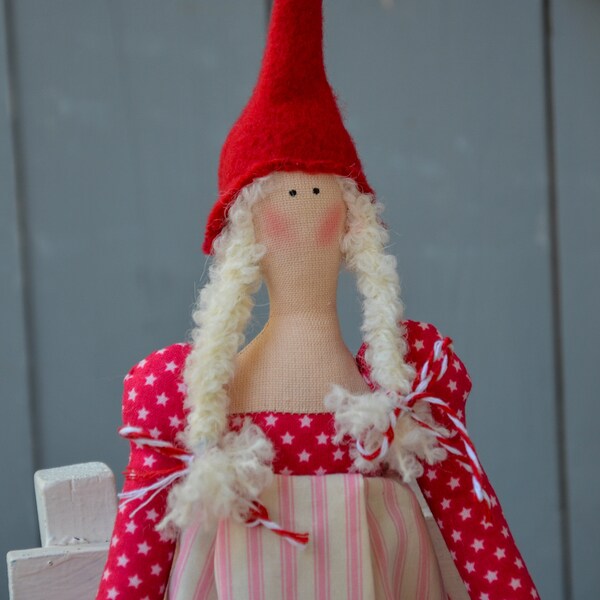 Christmas Pixie , Scandinavian Pixie Doll , Tilda Doll ,Scandinavia Christmas ,Nordic Christmas Decor