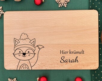 Frühstücksbrett Kinder, Brettchen personalisiert, Weihnachtsgeschenk personalisiert, Weihnachten Geschenk, Weihnachten Geschenk Kinder