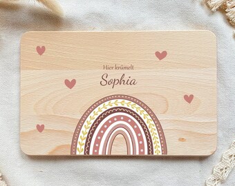 Breakfast board for children, baby gift, personalized board, birthday gift, wooden board with engraving, breakfast board, christening gift