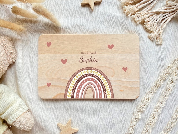 Frühstücksbrettchen Kinder, Baby Geschenk, Brettchen personalisiert, Geburtstagsgeschenk, Holzbrett mit Gravur, Frühstücksbrett,Taufgeschenk