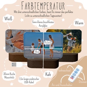 personalisierte Fotolampe als Geschenk für Freundin, Geschenk für Mama, Geschenk für Papa, Familiengeschenk, Frontansicht Bild 1