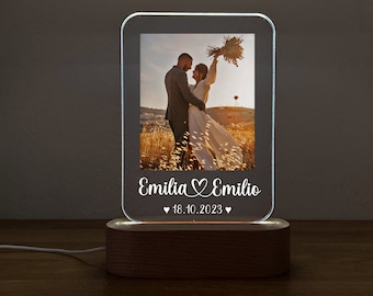 Huwelijkscadeau, verjaardagscadeau, fotocadeau, fotolamp, jubileumcadeau voor hem, cadeau voor vriendin, cadeau voor partner, baby