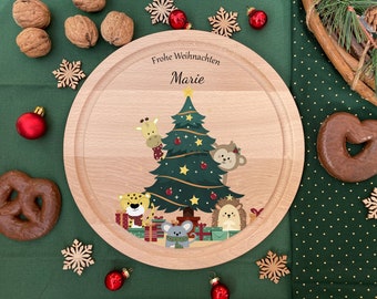 Weihnachtsgeschenk für Kinder, Kinder Schneidebrett aus Holz personalisiert, kleine Weihnachtsgeschenke für Kinder, Baby Geschenk Weihnacht