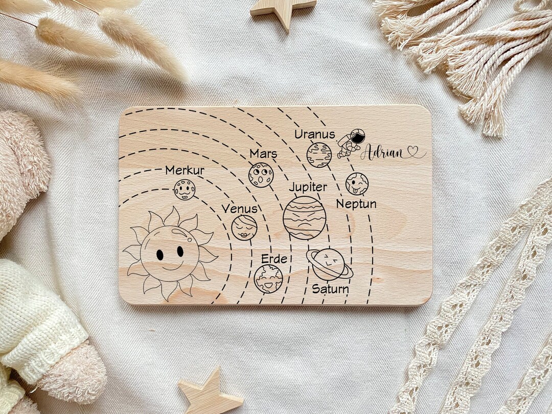 Solar System, ABC Board Children, Back to School, Personalized Gift ...
