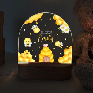 Personlig nattlampa för barn, babypresenter, bi, barnrumslampa, nattlampa för barn, babypresent för födseln, LED-lampa, djur