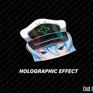 ESDEATH holographic Anime Peeker Sticker
