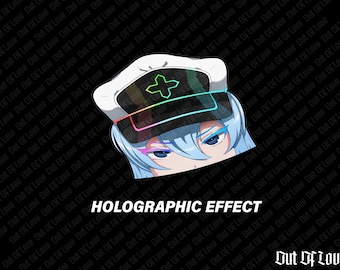 ESDEATH holographic Anime Peeker Sticker