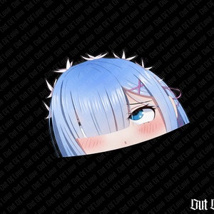 Ahegao Rem Anime Peeker Sticker
