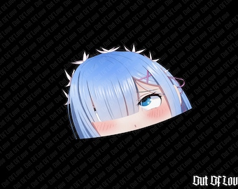 Ahegao Rem Anime Peeker Sticker