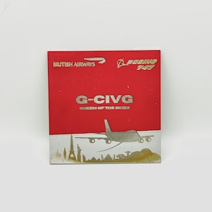 British Airways G-CIVG Boeing 747 Laser Engraved Fuselage Skin Plaque Airline Aviation Upcycle Boeing Gift Plane Aircraft Aviator