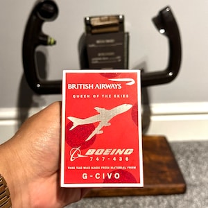 British Airways Boeing 747 G-CIVO Tail Composite Cut Plaque Collectible Airbus memorabilia Pilot gift engraved Desk