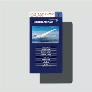 British Airways Concorde Airline Safety Card Edição 5 Novo sem uso 1999 Muito raro