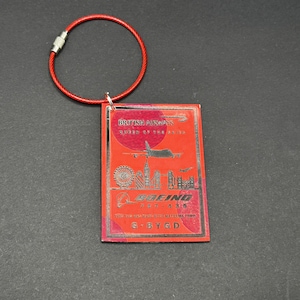 British Airways Iconic Boeing 747 G-BYGD Fuselage Cut Luggage Tag Keychain Keyring  Collectible Airbus Concorde Pilot gift cabin crew BAE
