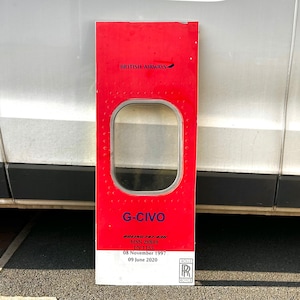 British Airways G-CIVO Boeing 747 Upper Deck Window fuselage Cut Airline Aviation Upcycle Boeing Gift Plane Aircraft Aviator Jumbo